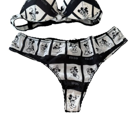 Dolce Gabbana ultra rare mickey mini Bra and cheeky pantie set Y2K VTG 70B 32B - Picture 4 of 16